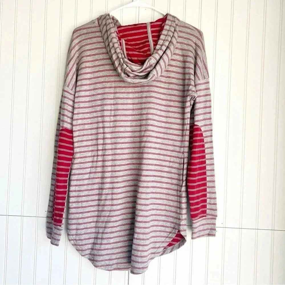 Toad&Co Size XS Profundo Hooded Tunic in Red Striped NEW!
